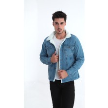 Comstarmoda Erkek İçi Kürklü Kot Ceket %100 Pamuk Dayanıklı ve Sıcak Tutma Özelliği