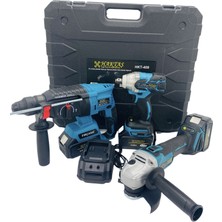 Haktaş Hkt-409 Akülü Kırıcı/Delici-Taşlama-Somun Sıkma 3 Lü Set Kömürsüz Motor 3 Ad Lityum Batarya