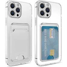 Kılıfist Apple iPhone 11 Pro Max 6.5 Kılıf Kartlıklı Şeffaf Card Holder Clear Silikon Kapak