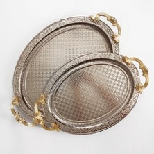 Arow Rossi 2'li Tepsi Oval Gümüş