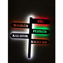 Dekoraven Kuaför LED Işıklı Tablo-Manikür-Pedikür-Oje
