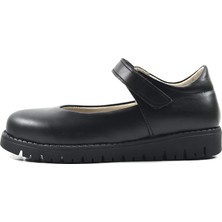 Onlo Ayakkabı O.162  Deri Siyah Cırtlı Ortopedik Kız Çocuk Okul Ayakkabı