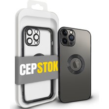 CepStok Apple iPhone 12 Pro Kılıf Şeffaf Kamera Lens Koruyuculu Kenar Renkli Yumuşak Silikon