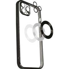 CepStok Apple iPhone 12 Pro Kılıf Şeffaf Kamera Lens Koruyuculu Kenar Renkli Yumuşak Silikon