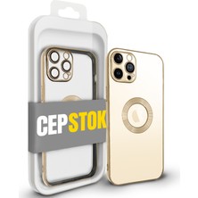 CepStok Apple iPhone 12 Pro Kılıf Şeffaf Kamera Lens Koruyuculu Kenar Renkli Yumuşak Silikon