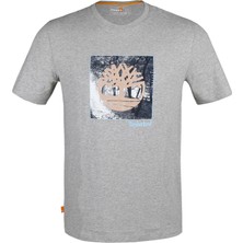 Timberland Ss Fabric Graphic Tee Erkek Günlük Tişört TB0A26T30521 Gri