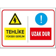 New Jargon Tehlike Yüksek Gerilim Uzak Dur Levhası - Sac Malzeme 25X35 cm