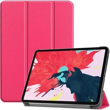 Kny Huawei Mediapad T3 10 Inç Için Standlı Kapaklı Arkası Şeffaf Sert Smart Case Pembe