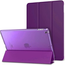 Kny Apple Ipad Mini-Mini 2-Mini 3 Kılıf Standlı Kapaklı Arkası Şeffaf Sert Smart Case Mor