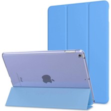 Kny Apple Ipad Pro 10.5 Kılıf Standlı Kapaklı Arkası Şeffaf Sert Smart Case Mavi