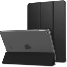 Kny Apple Ipad Air 3 Kılıf Standlı Kapaklı Arkası Şeffaf Sert Smart Case Siyah