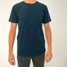 Rubadi Erkek Lacivert T-Shirt Bisiklet Yaka Basic