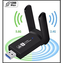 Kingboss AC1200 Mbps Dual Band USB 3.0 Adaptör Kablosuz Wi-Fi Alıcı