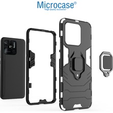 Microcase Xiaomi Poco C40  Batman Serisi Yüzük Standlı Armor Kılıf - Siyah