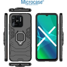 Microcase Xiaomi Poco C40  Batman Serisi Yüzük Standlı Armor Kılıf - Siyah