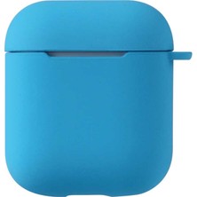 Kny Apple Airpods Için Standart Askılı Silikon Kılıf Mavi