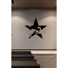 New Jargon Yıldız ve Kaslı Adam Sticker - Spor Salonu Dekoru, Spor Çıkartması, Motivasyon Çıkartması,