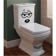 New Jargon Kokoş Banyo Banyo Klozet Sticker 19 x 24CM Siyah