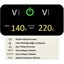 Sako FVR-2000 Va 140V-260V 2000W Tam Otomatik Elektronik Monofaze Regülatör