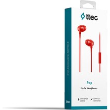 Ttec Pop Mikrofonlu Kulakiçi Kulaklık 3.5mm Kırmızı