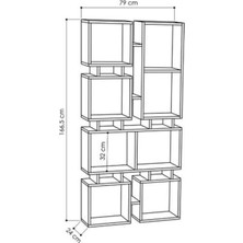 Asko Mozide Dekoratif Meşe Kitaplık
