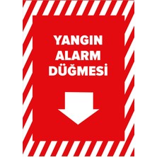 New Jargon Yangın Alarm Düğmesi Aşağı Ok Levhası - Sac Malzeme 50X70 cm