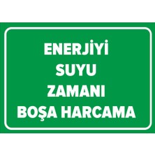 New Jargon Enerjiyi Suyu Boşa Harcama Levhası - Sac Malzeme 35X50 cm
