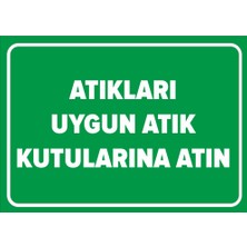 New Jargon Atıkları Uygun Atık Kutularına Atın Levhası - Sac Malzeme 25X35 cm