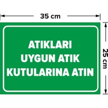 New Jargon Atıkları Uygun Atık Kutularına Atın Levhası - Sac Malzeme 25X35 cm