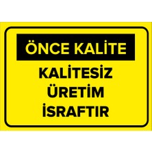 New Jargon Kalitesiz Üretim Israftır Levhası - Sac Malzeme 25X35 cm