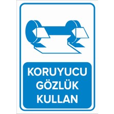 New Jargon Koruyucu Gözlük Kullan Levhası - Sac Malzeme 25X35 cm