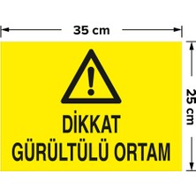 New Jargon Dikkat Gürültülü Ortam Levhası - Dekote Malzeme 25X35 cm
