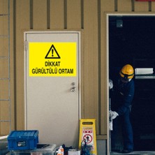 New Jargon Dikkat Gürültülü Ortam Levhası - Dekote Malzeme 25X35 cm