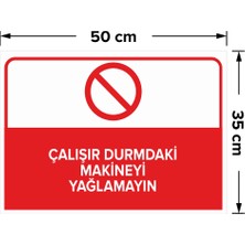 New Jargon Çalışır Durumdaki Makineyi Yağlamayın Levhası - Dekote Malzeme 35X50 cm