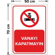 New Jargon Vanayı Kapatmayın Levhası - Dekote Malzeme 50X70 cm