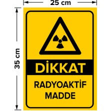 New Jargon Dikkat Radyoaktif Madde Levhası - Dekote Malzeme 25X35 cm