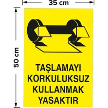 New Jargon Taslamayı Korkuluksuz Kullanmak Yasaktır Levhası - Dekote Malzeme 35X50 cm