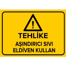New Jargon Tehlike Aşındırıcı Sıvı Eldiven Kullan Levhası - Sac Malzeme 35X50 cm