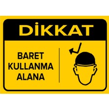 New Jargon Dikkat Baret Kullanma Alanı Levhası - Sac Malzeme 25X35 cm
