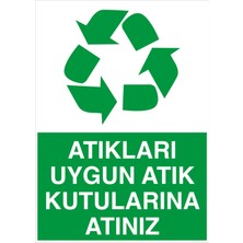 New Jargon Atıkıarı Uygun Atık Kutularına Atınız Levhası - Sac Malzeme 35X50 cm