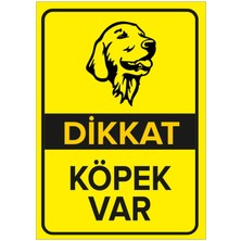 New Jargon Dikkat Köpek Var Levhası Golden Retriever - Sac Malzeme 35X50 cm