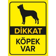 New Jargon Dikkat Köpek Var Levhası Siyah Alman Kurdu - Sac Malzeme 25X35 cm