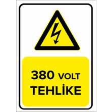 New Jargon 380 Volt Tehlike Levhası - Sac Malzeme 50X70 cm