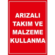 New Jargon Arızalı Takım ve Malzeme Kullanma Levhası - Sac Malzeme 35X50 cm