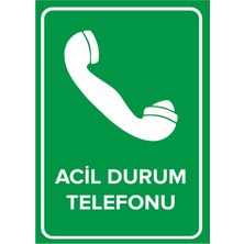 New Jargon Acil Durum Telefonu Levhası - Sac Malzeme 50X70 cm