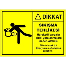 New Jargon Sıkışma Tehlikesi Levhası - Sac Malzeme 50X70 cm