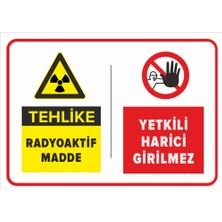 New Jargon Dikkat Radyoaktif Madde Yetkili Dışında Girilmez Levhası - Sac Malzeme 35X50 cm
