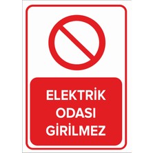 New Jargon Elektrik Odası Girilmez Levhası - Sac Malzeme 50X70 cm