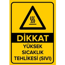 New Jargon Dikkat Yüksek Sıcaklık Tehlikesi Levhası - Sac Malzeme 50X70 cm