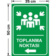 New Jargon Toplanma Noktası Sol Ok Levhası - Dekote Malzeme 35X50 cm